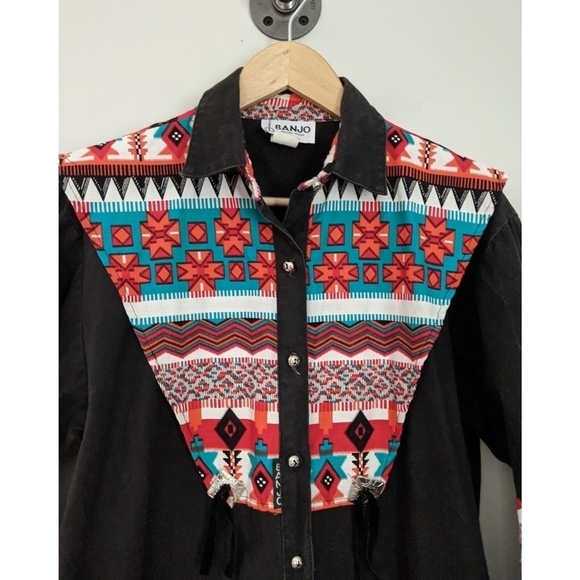Banjo Dallas VTG Western Rodeo Southwest Shirt - Picture 2 of 8